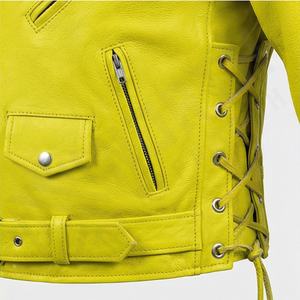 Veste en cuir pour homme NAI-0441A, style classique de motard, vêtement de moto élégant et résistant, couleur personnalisable. - Product Image 5