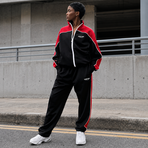 Custom Heavyweight Cut and Sew Panel 2 in 1 Solid Tracksuit Full <b>Zip</b> Jacket Jogger Set Unisex OEM Supplier Custom Logo - Product Image 6