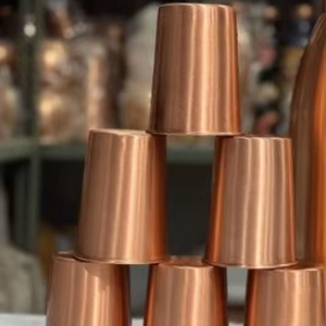 Verres en cuivre, gobelets en métal durables pour l'eau, les jus, les cocktails, réutilisables, écologiques, pour la cuisine, la salle à manger, le bar - Product Image 1