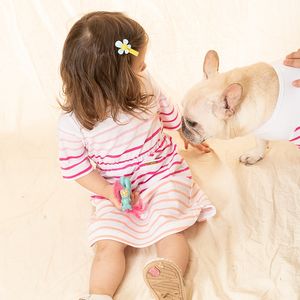 Robes de défilé de mode pour enfants en polyester recyclé en coton tricoté ODM - Product Image 6