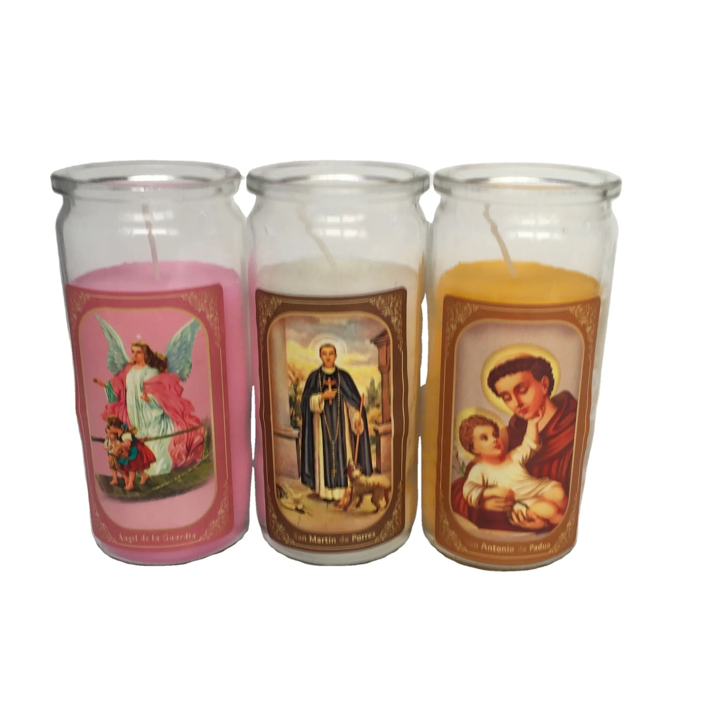 burning time two days 100%vegetable wax church candle with High14cm glass Jar