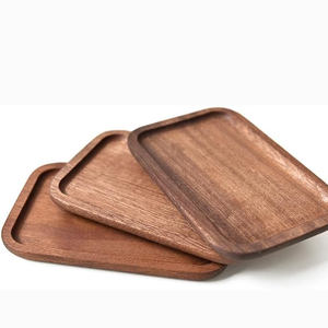 Lot de 6 plateaux de service en bois de forme rectangulaire en bois d'acacia naturel, parfaits pour le dessert aux biscuits et l'apéritif. - Product Image 2