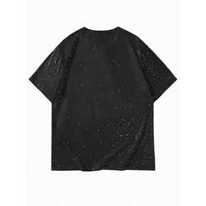 เสื้อยืดผู้ชายพรีเมียมลายกราฟิกประดับคริสตัล สตรีทแวร์ผ้าคอตตอนหนานุ่ม แฟชั่นทีเชิ้ตจากผู้ผลิต - Product Image 4