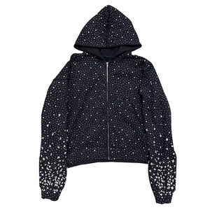 <b>Thermal</b> Basics Cotton Blended Lightweight Solid Color Rhinestone Hoodies <b>Top</b> Quality Casual Wear Men Winter Collection - Product Image 2