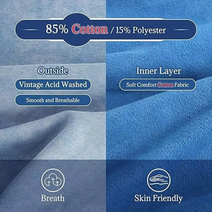 Sudadera con Capucha Personalizada, Informal, con Cierre, de Forro Polar para Invierno, Transpirable, Impermeable, Ecológica, con Bolsillos, para Hombre, 100% Algodón - Product Image 5