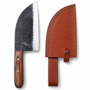 Couteau à hacher traditionnel ambidextre éco-responsable fait main avec lame en acier inoxydable et manche en bois, longueur 8-9,9 pouces - Product Image 3