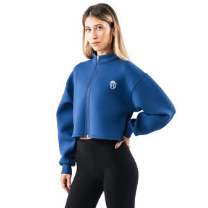 Chaqueta Corta con Cierre Completo para Mujer, Manga Larga, Corte Estructurado, Informal, Deportiva, Estilo Moderno y Minimalista - Product Image 2