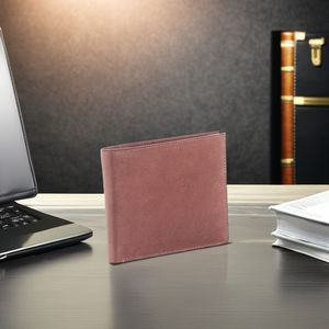 Cartera Unisex Royaa BS-401-033 Marrón, Cartera Larga Segura Personalizada de Cuero Genuino con Cierre Abierto Geométrico y Forro de Poliéster - Product Image 6