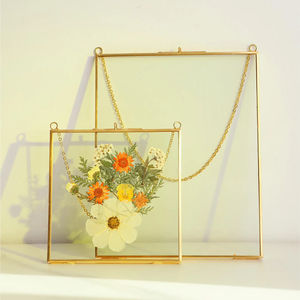 Rectangular Clear Double <b>Glass</b> <b>Hanging</b> Picture <b>Frames</b> With Chain Modern Metal And Tempered <b>Glass</b> Picture <b>Frame</b> Lowest Price - Product Image 1