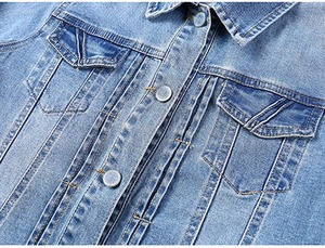 Veste en jean pour femme, coupe classique, bleu personnalisé, style streetwear vintage, respirante, manches longues, en coton, fabricant OEM ODM - Product Image 2