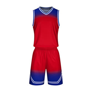 Uniformes de Baloncesto Personalizados de Poliéster para Hombre, Jersey y Pantalones Cortos Transpirables de Secado Rápido, Conjuntos Deportivos con Cuello en V - Product Image 1
