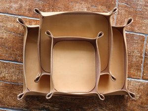 Boîte de rangement de bureau en cuir véritable, organiseur de clés en cuir véritable personnalisé, étui de rangement GLTY-0074 - Product Image 6