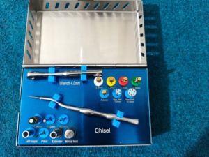 Kit d'implants dentaires manuels en acier inoxydable Bone Bridge Instruments BBI-386, comprenant ciseaux, disques, et dilatateurs osseux, avec tige de 3 mm et tête de 1,6 mm - Product Image 6