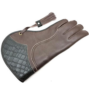 Gant de fauconnerie en cuir de vache - Manchette longue pour la manipulation des oiseaux (faucon, hibou) - Main gauche - Product Image 1