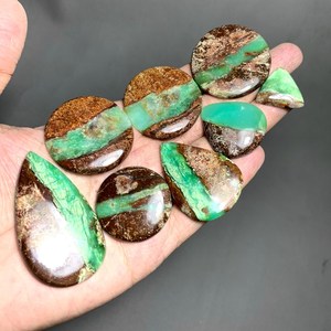 Precio de fábrica al por mayor del crisoprasa de Boulder, piedra preciosa suelta en forma de cabujón - Product Image 2