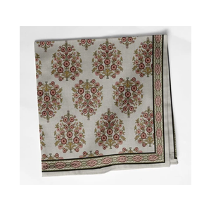 Serviette en coton classique vintage élégante à imprimé floral vert et rose, 40x40 cm, 210 GSM, pour table de mariage et vente en gros - Product Image 2