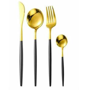 Juego de Cubiertos de Metal de Diseño Artesanal para Hogar, Hotel, Restaurante, Vajilla para Servir con Mango Azul - Product Image 1