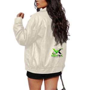 Chaqueta de Invierno VANTEX SPORTS para Mujer, Negra, de Cuero PU, Impermeable, Informal, Tejida, con Cuello Camisero y Cierre de Cremallera - Product Image 6