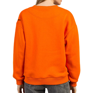 <b>Orange</b> Crew Neck <b>Sweatshirt</b> Regular Fit Casual Pullover Knitted Cotton Autumn Wear Unisex - Product Image 3