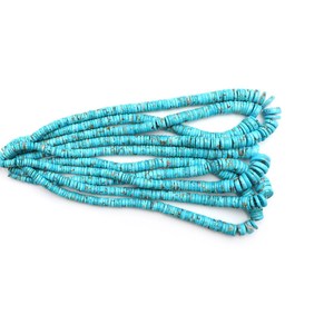 Perles Heishi en turquoise Sleeping Beauty Arizona, 7-14 mm, pierres précieuses naturelles, brin en vrac pour la fabrication de bijoux, fournitures en gros - Product Image 3