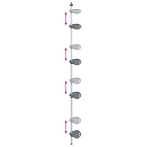 Scaffale da doccia ad angolo telescopico in alluminio argento a 4 livelli soluzione per la conservazione del bagno - Product Image 4