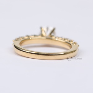 Bague en or jaune 18 carats avec diamant HPHT cultivé en laboratoire de 1,42 carat, solitaire rond, pavé complet, pour mariage, fiançailles, cadeau, fête, bijoux fins - Product Image 4