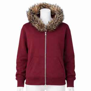 Sweats à capuche en fausse fourrure élégants de qualité supérieure, 450 GSM, en molleton de coton épais, fermeture éclair, gris chiné pour hommes - Product Image 3