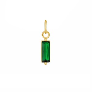 Pendentif en quartz vert baguette plaqué or, breloque à facettes en pierre précieuse, collier minimaliste, bijoux pour femmes, vente en gros - Product Image 5