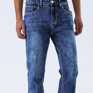 Jeans de Mezclilla para Hombre, Corte Recto, Lavado a la Piedra, Algodón de Peso Medio, Corte Casual, para Otoño - Product Image 4