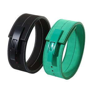 Cinturón de levantamiento de pesas de cuero personalizado para gimnasio, cinturón de entrenamiento de fuerza de cuero vacuno resistente, hebilla de palanca para levantamiento de pesas, envío directo - Product Image 4