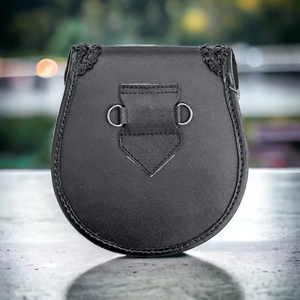Sporran écossais en cuir noir avec motif nœud celtique et chaîne pour kilt, en cuir véritable de haute qualité, Sporrans des Highlands - Product Image 6