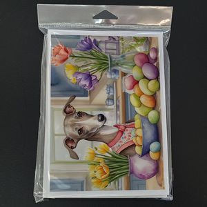 Paquete de tarjetas de felicitación de Pascua de galgo italiano 8 caprichosas A7 tamaño 5x7 tarjetas de notas en blanco con sobres para decoraciones - Product Image 3
