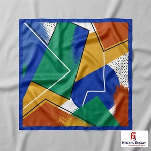 Premium Custom Printed Silk Feel Square Headscarf Soft Lightweight OEM ODM Manufacturer São Vicente Custom Fabric Products - Product Image 2
