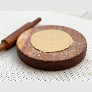 Smart Art Wood Carving Latest Design Acacia Wood <b>Rolling</b> <b>Pin</b> and <b>Rolling</b> Board Round Shape Chakla Belan For Kitchen Accessories - Product Image 1