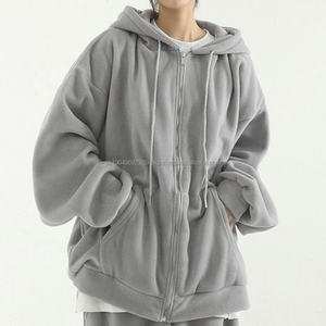 Ensemble sweat à capuche zippé brodé en polaire personnalisé surdimensionné confortable joggers costumes vêtements de rue coton laine sweats à capuche survêtement survêtement - Product Image 2