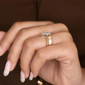 Anillo de compromiso de plata de ley 925 chapado en oro con moissanita talla Kite, regalo de aniversario para mujer, joyería fina para boda - Product Image 5