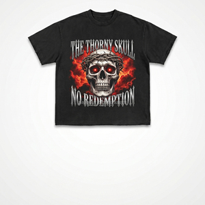 Ensemble t-shirt et short pour homme style punk, imprimé crâne noir, col rond, tenue streetwear d'été - Product Image 3
