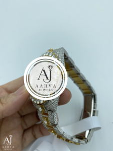 AARVA JEWELS กลไกมิโยตะสุดหรู ตัวเรือนสแตนเลสสตีล 38 มม. อะนาล็อกควอตซ์ คริสตัลแซฟไฟร์ สายนาฬิกาขนาด 20 มม. - Product Image 3