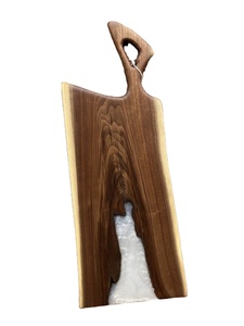 Offre Spéciale de gros plateau de fromages en bois avec résine écologique Logo personnalisé grandes planches de charcuterie ensemble plateau de fromages - Product Image 5