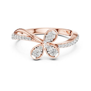 แหวนเพชรทรงกลมทองคำขาว 14K สำหรับผู้หญิง |   ของขวัญวันครบรอบ |   เพชรที่เพิ่งเพาะเลี้ยง - Product Image 3