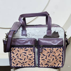 Sacs à couches multifonctionnels en cuir de vachette repoussé de qualité supérieure 2026 avec poches zippées, organisateur de voyage pour bébé - Product Image 2