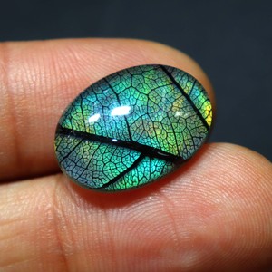 Piedra Preciosa de Ópalo Monarca Doble, Ópalo de Fuego Arcoíris, Joyería de Piedra Hecha a Mano, Piedra de Ópalo Doble Mariposa para Fabricación de Joyas - Product Image 3