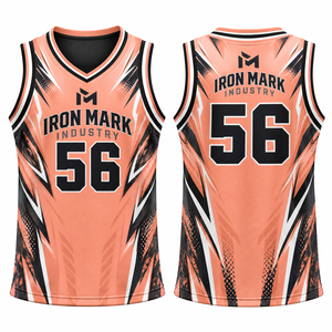 Maillot de basketball unisexe Iron Mark Industry, col en V, sans manches, en maille sublimée, respirant, polyester/coton, 460g, adulte, toutes tailles - Product Image 1