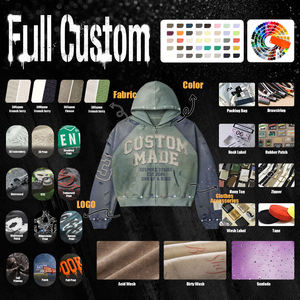 Sudadera con Capucha Personalizada Bordada con Cierre, Unisex, Oversize, Manga Raglán, Estilo Urbano, con Detalles de Pedrería 2026 - Product Image 5
