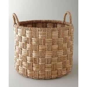 Paniers de rangement en jacinthe d'eau et en jonc de mer avec poignées, paniers de rangement faits à la main, vente en gros, écologiques, fabriqués au Vietnam - Product Image 1