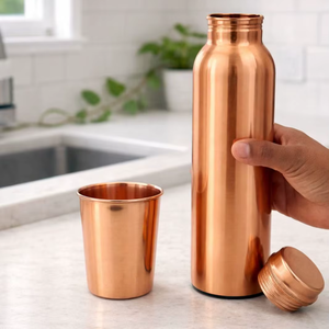 100% Pure <b>Copper</b> Food Grade Anti-Bacterial Detox Water <b>Bottle</b> with Leakproof Lid 950ml Microwave & Dishwasher Safe - Product Image 6