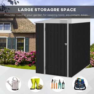 Casetta Porta Attrezzi in Metallo 4x6ft con Serratura e Prese d'Aria per Facile Montaggio - Product Image 5