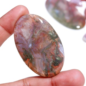 Ágata de musgo natural, forma de mezcla suave, piedra preciosa suelta, venta al por mayor, cabujón de ágata de musgo rojo para fabricación de joyas, precio de fábrica, alto Gra - Product Image 3