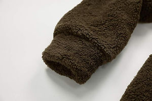 Men's Olive Green Sherpa <b>Fleece</b> Full Zip <b>Jacket</b> Plush Teddy <b>Fleece</b> Stand Collar <b>Warm</b> Winter Casual Outdoor Streetwear <b>Jacket</b> - Product Image 5