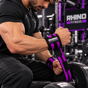 สายรัดข้อมือผ้าฝ้าย RHINO FITNESS แบบตีนตุ๊กแก สำหรับมือซ้าย สายรัดพยุงสำหรับยกน้ำหนัก กีฬากลางแจ้ง สำหรับผู้ใหญ่ - Product Image 2